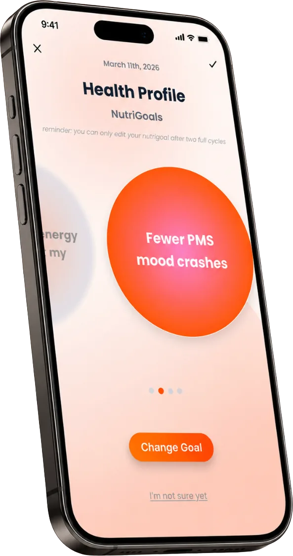 NutriSync app showing the Health Profile screen with NutriGoals